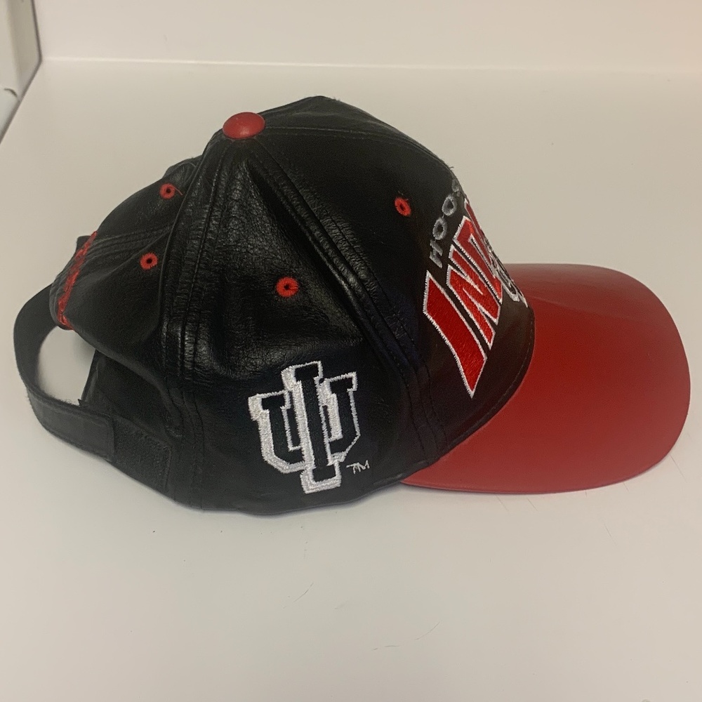 RARE men’s leather Indiana University vintage SnapBack hat - Picture 2 of 5